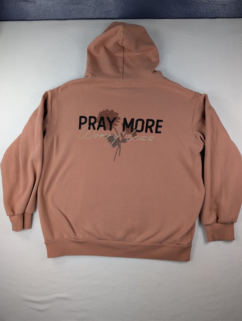 Social Scene Pray More Hoodie XL Dusty Rose Pink Christian Faith Pullover
